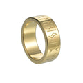 Women Mens Letter Engraved Stainless Steel Rotatable Viking Ring