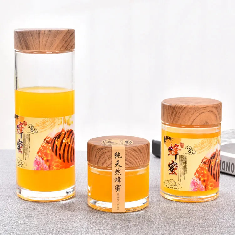 Cheaper 180ML 280ML 360ML 500ML 750ML Glass Honey Jar Food Storage Glass Bottle Jars With Cover
