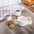 HelloWorld Factory Wholesale Pure White Ceramic Cup Cookie Holder and Milk Coffee Cup Mug