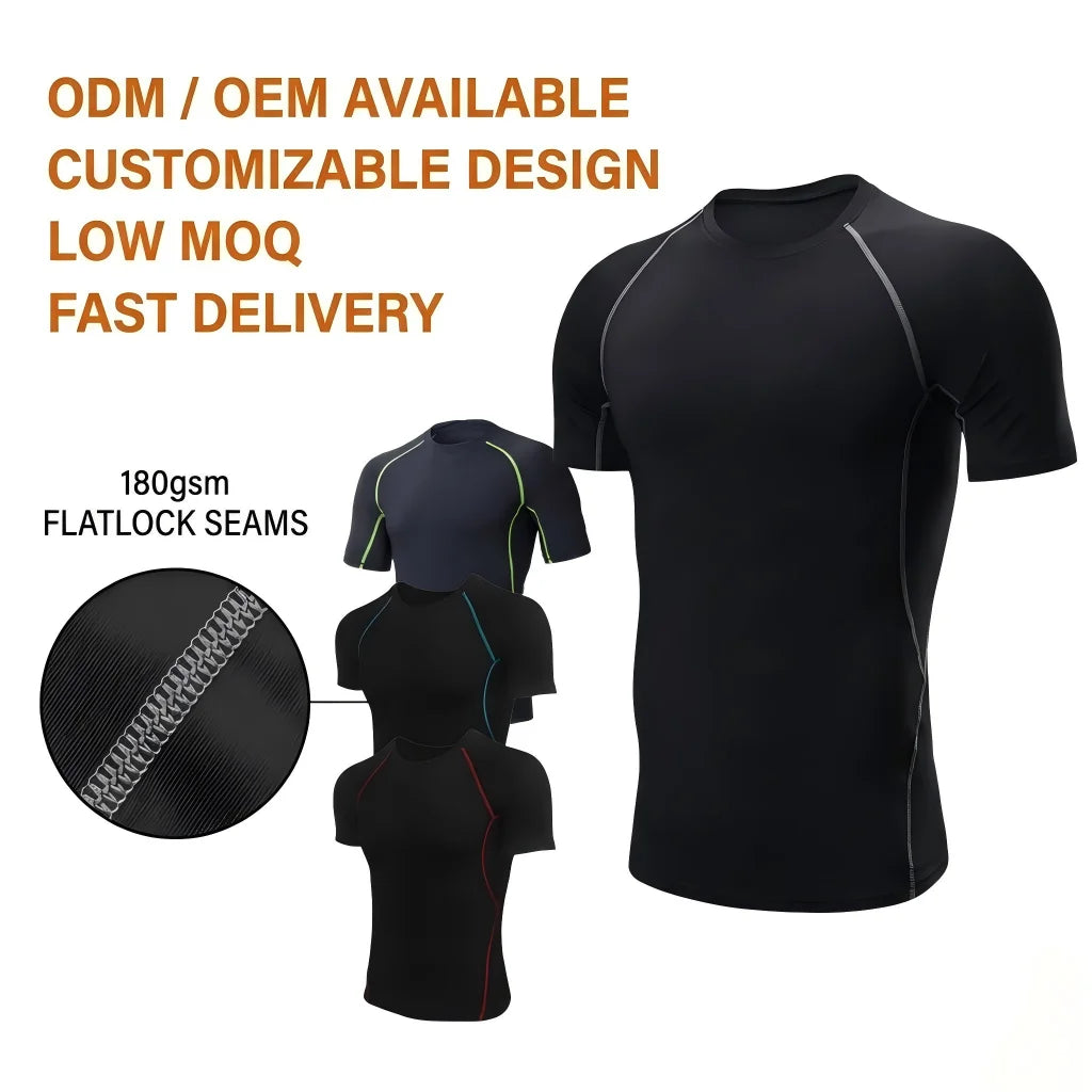 Men's T-shirt With Designs Casual Fitness O-Neck Stretch Tight for Sports & Running Training Short Sleeve Knitted Mens Tshirts