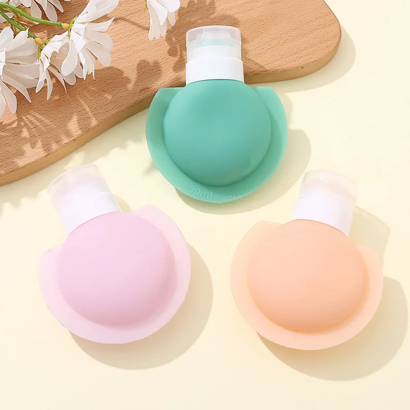 Leak Proof Portable Squeezable Refillable 3oz Silicone Fashion Reusable Travel Bottles Set for Shampoo Conditioner Lotion Amigo