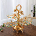 2022 New Factory Wholesale European Multi-layer Glass Fruit Plate Hotel Dessert Plate