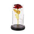 Wholesale Valentine's Mother's Day Gift Artificial Decorative Flower Led Light 24K Golden Foil Rose in Acrylic Dome
