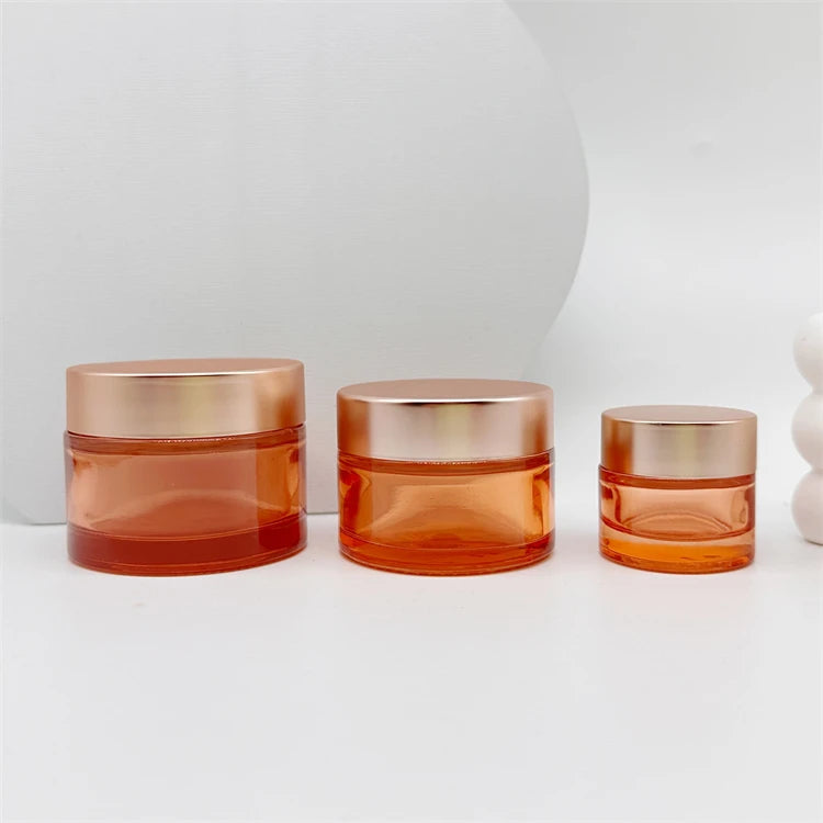 10ml/30ml/50ml Mini Skin Care pink Color Cream Cosmetic Jars with Shiny Cap