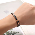 Fashion Jewelry Wholesale Stainless Steel Ceramic Bracelet with Cubic Zircon Stone Chain Link Bracelet Men Jewelry