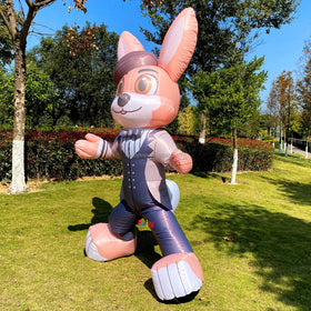 Blow up Rabbit Suit Cosplay Party Easter Bunny Animal Show Bunny Inflatable Costume for Adult