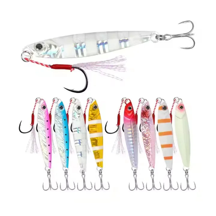 Newbility Hot Sale  Metal Jigs Bait Double Hook 20g 30g 40g 60g Ocean Boat Fishing Jigs Lures