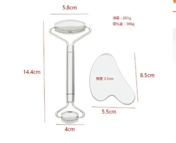 Private Label Heart Face Stainless Steel Roller and Gua Sha Tool