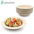 LuzhouPack 16 oz Compostable Biodegradable Eco-Friendly Disposable Natural Bagasse Salad Snack Bowls Microwave Safe BPA Free