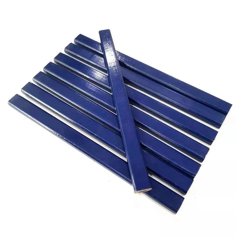 High Quality 7'' Octagonal Shape Poplar Wood Carpenter Pencil in Blue for Builders-OEM Customization Supported
