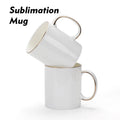 Sublimation Blank Eco-Friendly Bone China Mug with Gold Rim Custom Logo Printable White Coffee Cup for Gift Promotion