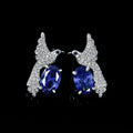 925 Sterling Silver Magpies Stud Earrings Flying Animal Magpie Hummingbird Statement Studs Jewelry