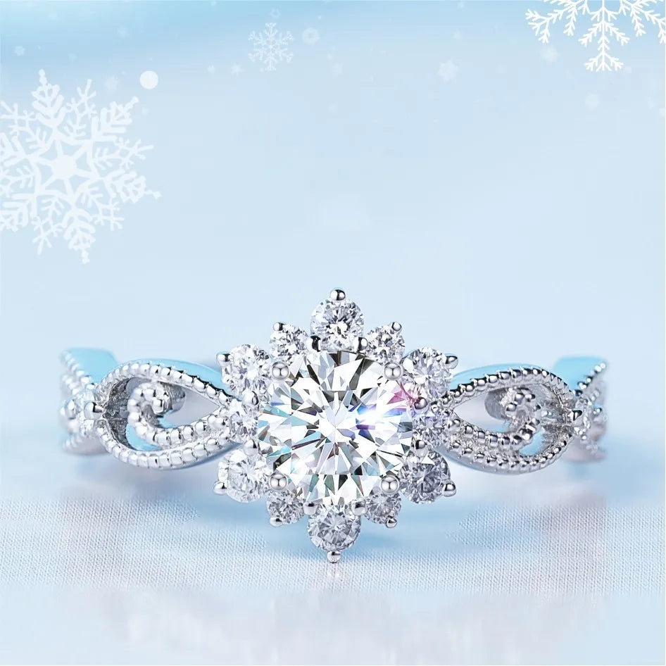 Moissanite Women's Daily Wearable Ring 1Carat D Color VVS1 Moissanite S925 Sterling Silver Light Luxury Fine Jewelry
