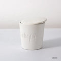 Custom Embossed logo Soy Wax Candle Holder Matte White Empty Ceramic Candle Jars with Lid