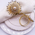 Wholesale Customizable Metal Napkin Buckle Ring Holder Pearl Rhinestone Wedding Banquet Dinner Table Decor for Parties