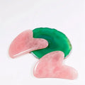 HZ Private Label Moon Shape Rose Quartz Gua Sha Board for Health Care Facial Beauty Massage Tool