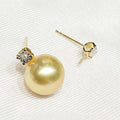 Wholesale Au750 Pure Gold Solid 18K Real Gold with Diamond Earring Findings for Pearl