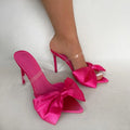 Pointed Toe Popular Ladies High Heels Large Bow Fashion Fine Heel Ladies Sandals Women Trend Ladies slippers Anti-slip Shoes