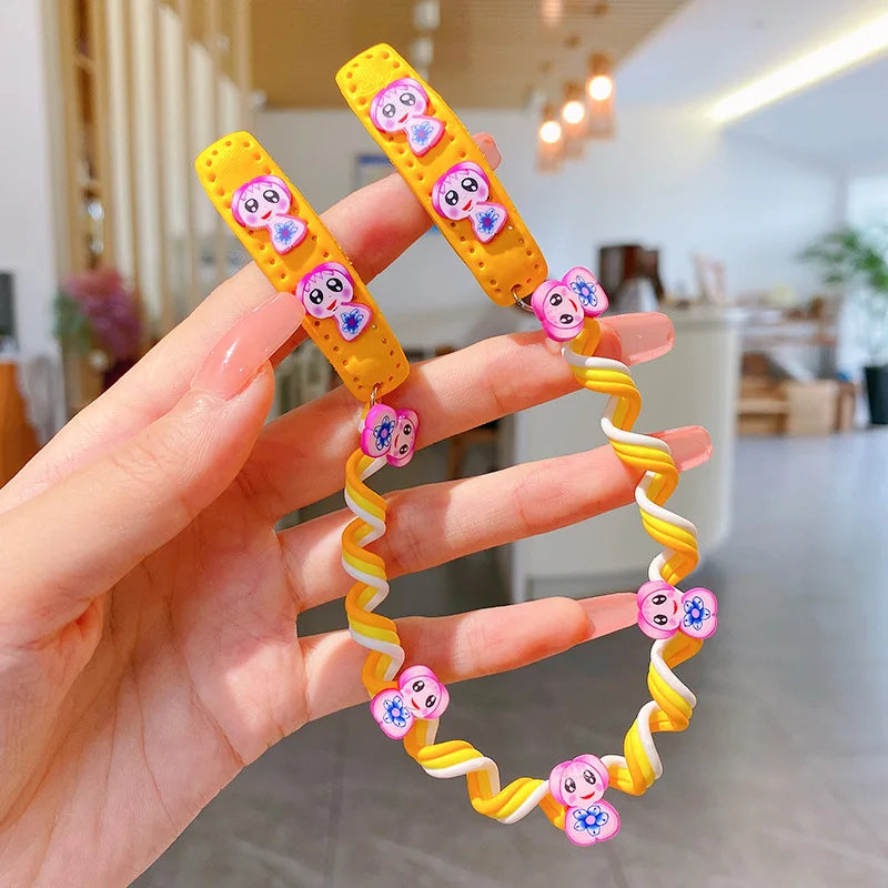 Children Elastic Hair Band DIY Ponytail Holder Hair Accessories Kids Wig Headband Girls Twist Braid Hair Ropes Headdress