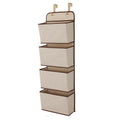 Multilayer Cotton Hemp Hanging Canvas Bag Waterproof Collapsible Wall-Mounted Storage for Wardrobe Organizing Hogar Y
