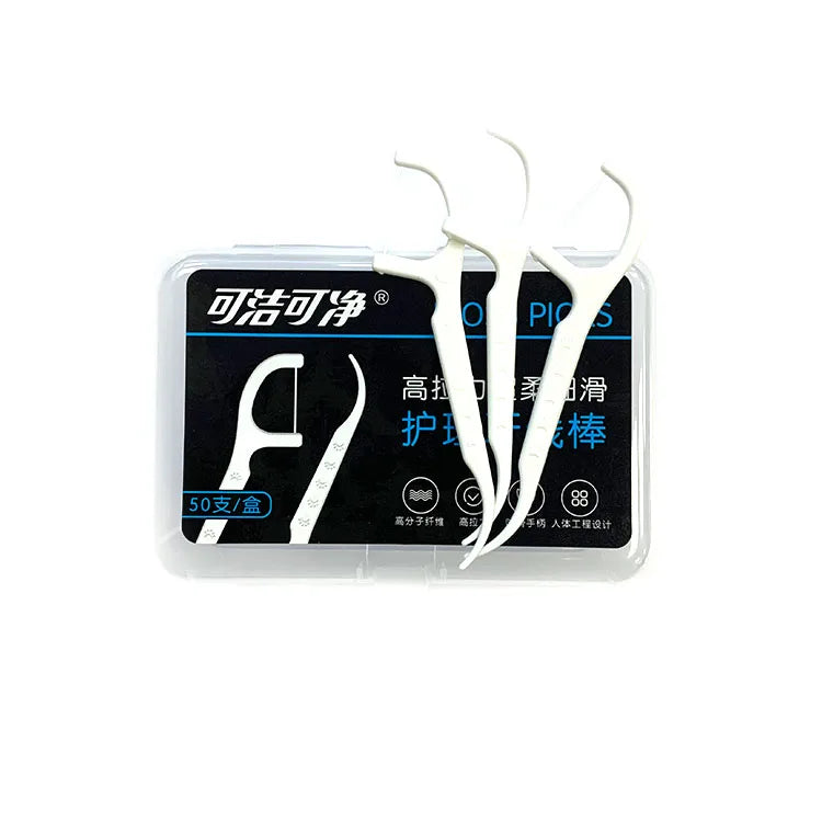 Popular Deep Clean Dental Flosser with 50pcs Individual Silk Floss Picks