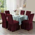 Wholesale Jacquard Chair Covers Stretch Universal Dining Chair Cover with Skirt for Dining Room Hotel
