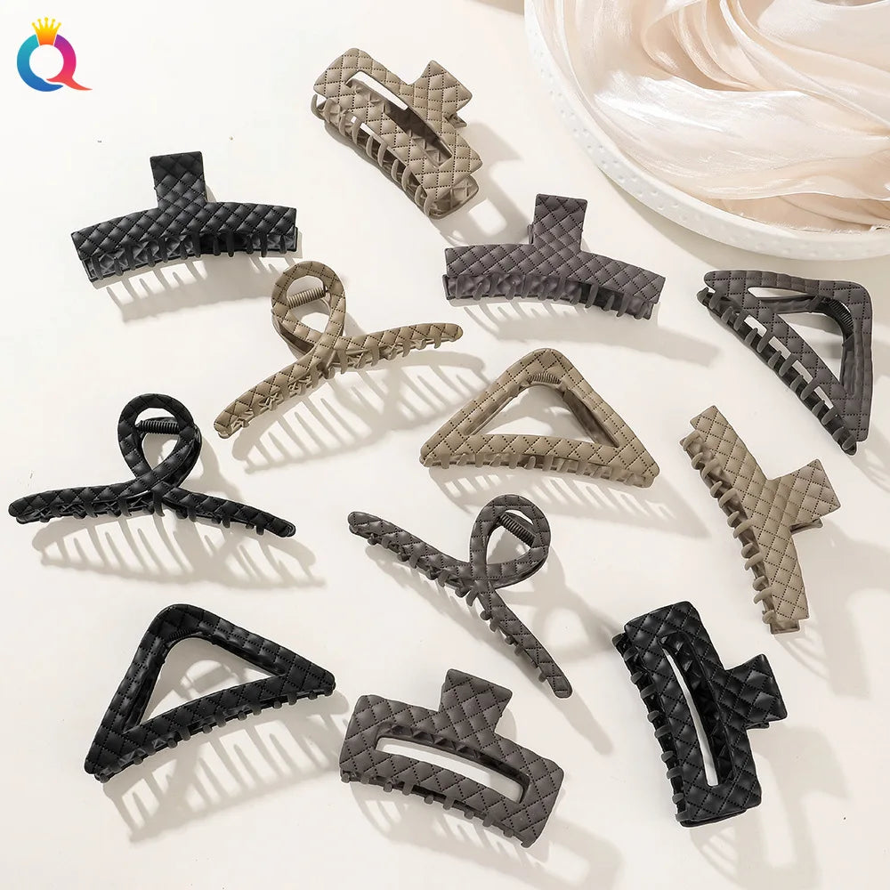 QIYUE Metal Matte Back Head Plate Hair Catch Clip High-end Sense Hairpin Shark Clip Hair Accessories