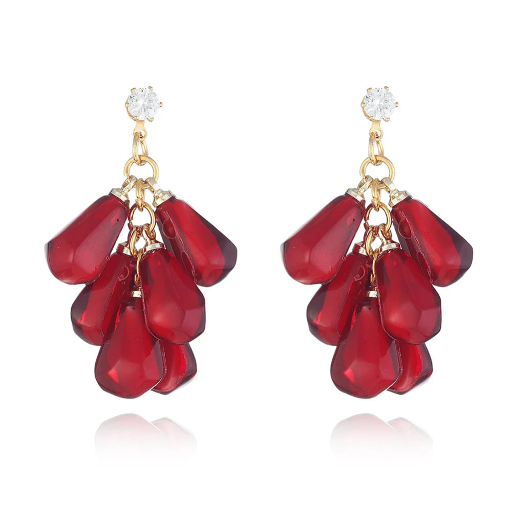 Hot Selling S 925 Sterling Silver  Vintage Fruit  Pomegranate Seed Beads Woman Earrings
