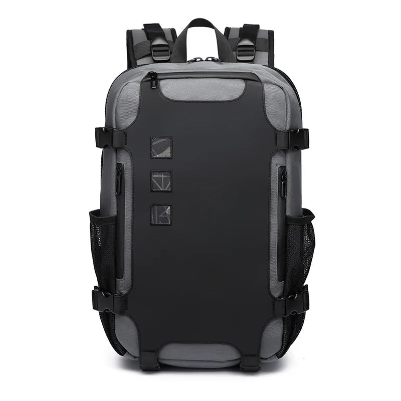 For 9388 Geometric Pattern Waterproof Zipper Closure Men's USB Anti-Theft Gym Backpack for Laptop with 20-39L Capacity