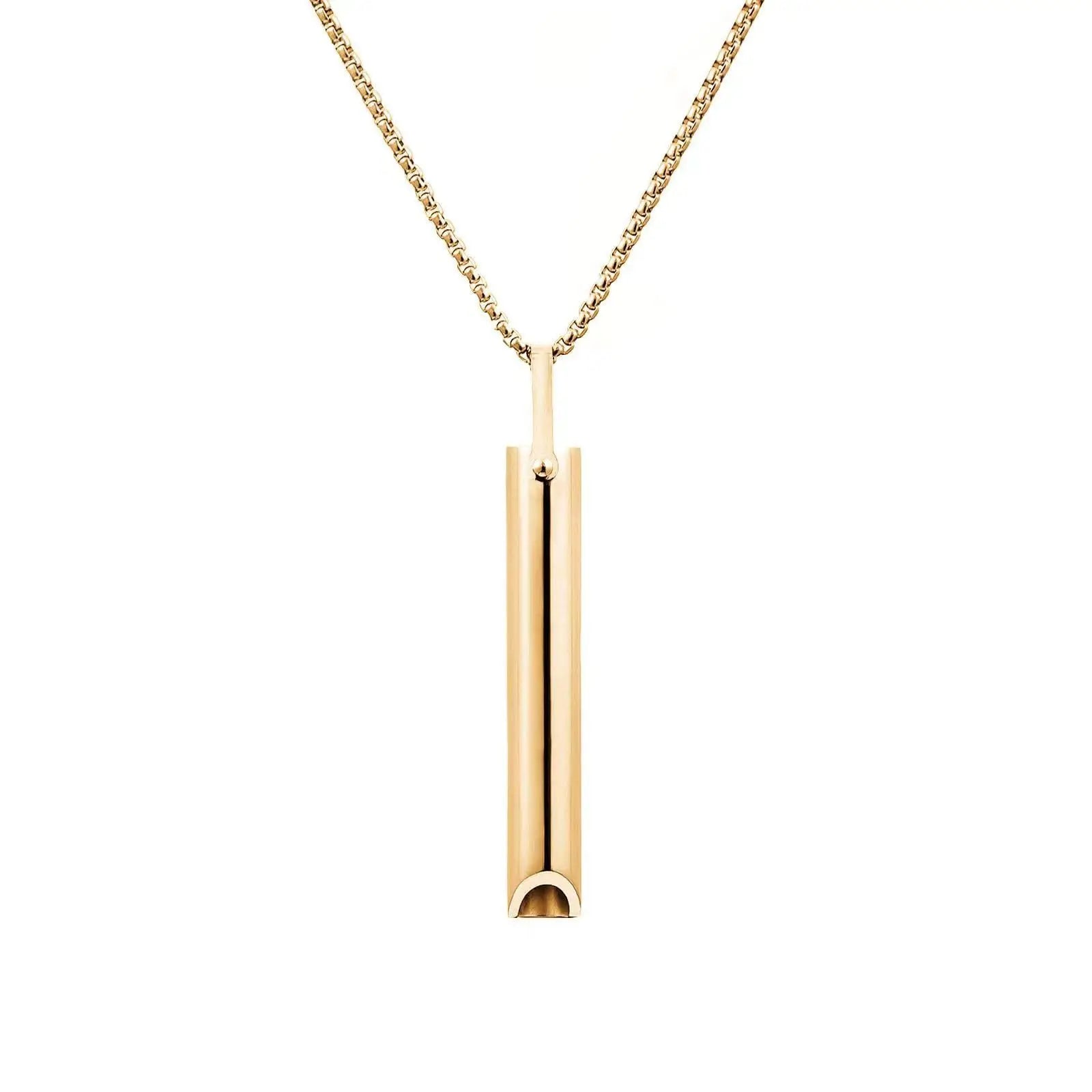 Release Pressure Leisure Breathing Device Pendant Minimalist Style Personality Accessory 18k Gold Plated Box Necklace for Unisex