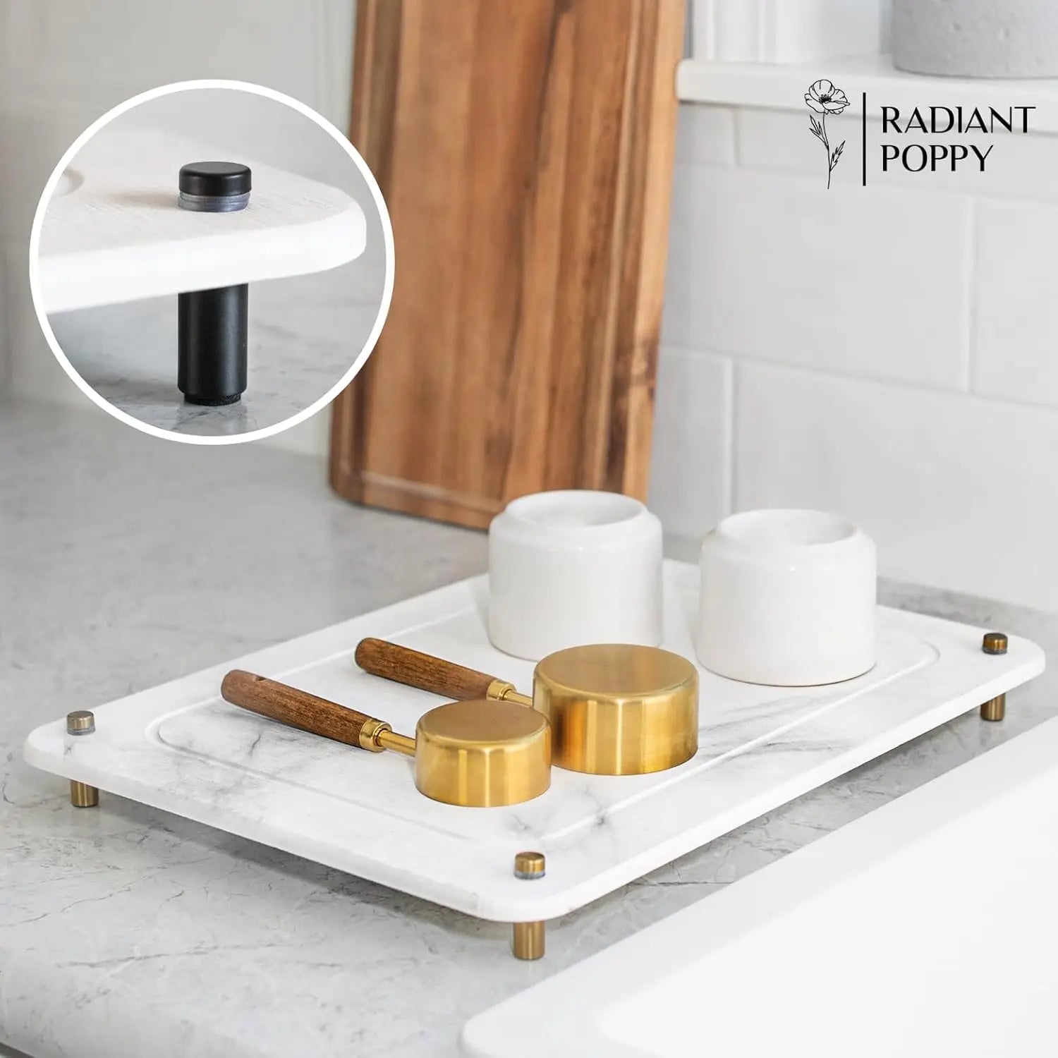 Quick Dry Diatomite Stone Sink Tray Drying Mat Standing Type for Kitchen Counter Storage Holders & Racks