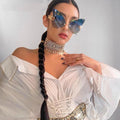 2022 Butterfly Rimless Sunglasses Women Luxury Brand Designer Fashion Oversized Steampunk Sunglasses Vintage Eyewear UV400