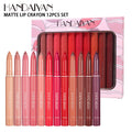 Handaiyan Matte Lip Crayon 12pcs Set Waterproof Moisturizing Lasting Various Color Lipstick Pen Lip Makeup Kit