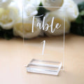 Customized clear Acrylic Wedding Table Number with Removable Base