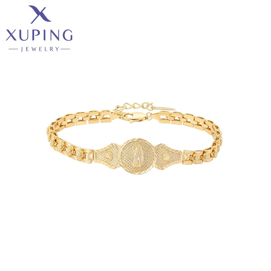 X000675784 Xuping Jewelry 14K Gold Plated Bracelet Virgen De Guadalupe Religious Full Flower Fashion Women Men Bracelets