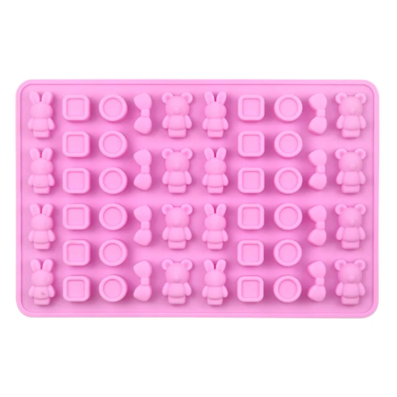 Saffron Best-Selling Gummy Molds Quality Silica Gel Candy Sugar Molds Bear Rabbit Buttons Silicon Mold