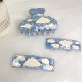 Original Design Fashion Explosive Models Blue Sky and White Clouds Women Hair Accessory Splicing Acetate Hair Claw