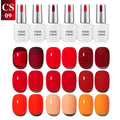 Vendeeni OEM 9Colors Red Series UV Gel Nail Polish Set Nail Salon Popular Non-toxic Uv Gel Hot Item Nail Art Kit Wholesale
