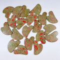 Huiying Custom Logo Heart Gua Sha Facial Neck Body Massage Jade Unakite Guasha Stone Tool