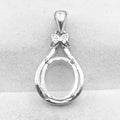 Sterling Silver 10*12mm Semi Mount Pendant Empty Frame Blank Support Setting S925 Base Holder Without Center Stone for DIY Inlay