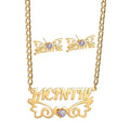 Custom Name Stainless Steel Jewelry Set for Women 18K Gold Plated Angle Wings Necklace Earrings Personalized Birthday Gifts