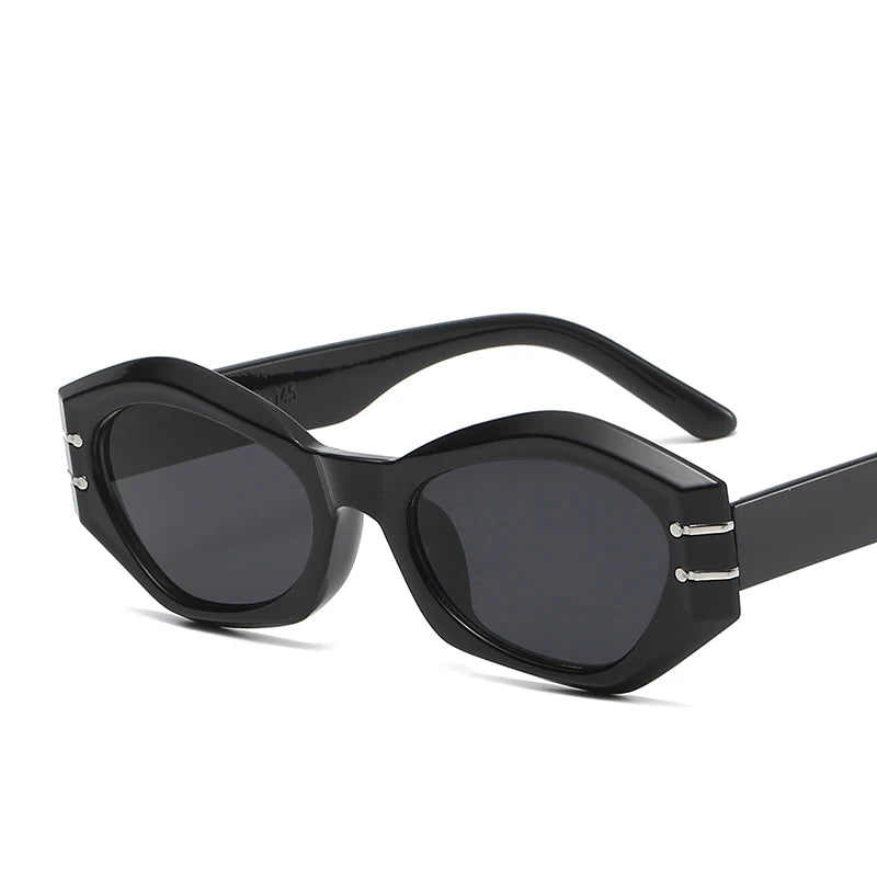 Custom Logo Retro Small Frame Irregular Sunglasses Personality Polygon Man Shades