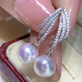 E1892 10-11mm DIY Natural Freshwater Pearl Charm Earrings Mounting Accessory 925 Sterling Silver Gold Plated  Jewelry for Women