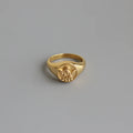 Anillos Grandes New Design Women's Relief Angel Big Finger Jewelry Gold Plated Chunky Rings for Girls