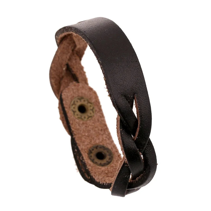 Wholesale Women Adjustable Blank Color DIY Leather Bracelet