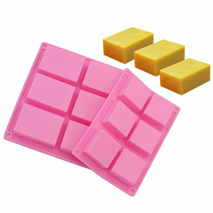 Homemade Craft 6 Cavity Silicone Soap Molds Big Size Silicone Soap Molds