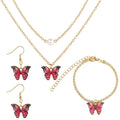 Hot Selling Cute Butterfly Chain Charms Necklace Set for Women Alloy Jewelry for Anniversary Gifts