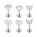 G23 ASTM F136 Titanium Cutey Shape Nose Stud Earrings Labret 16G Ear Stud Ear Tragus Labret Cartilage Body Piercing Jewelry