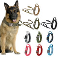Camouflage Thick 1.5 Inch Wide Heavy Duty Nylon Dog Collar Quick Release Metal Buckle Tactical Collar for Dogs With Handle