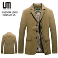 Custom logo Wholesale Men's Autumn Jacket - Business Casual Coat (Cotton Outdoor Suit Collar Fashionable Windbreaker for Men)